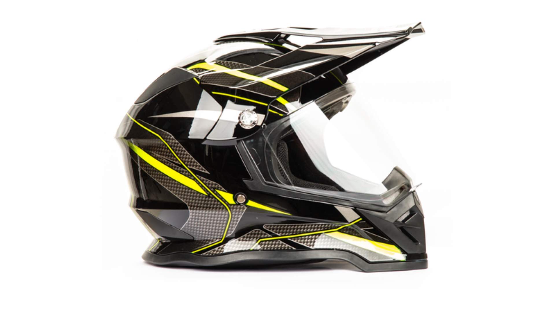 Шлем мото мотард HIZER B6197-1 №4 (XL) black/yellow