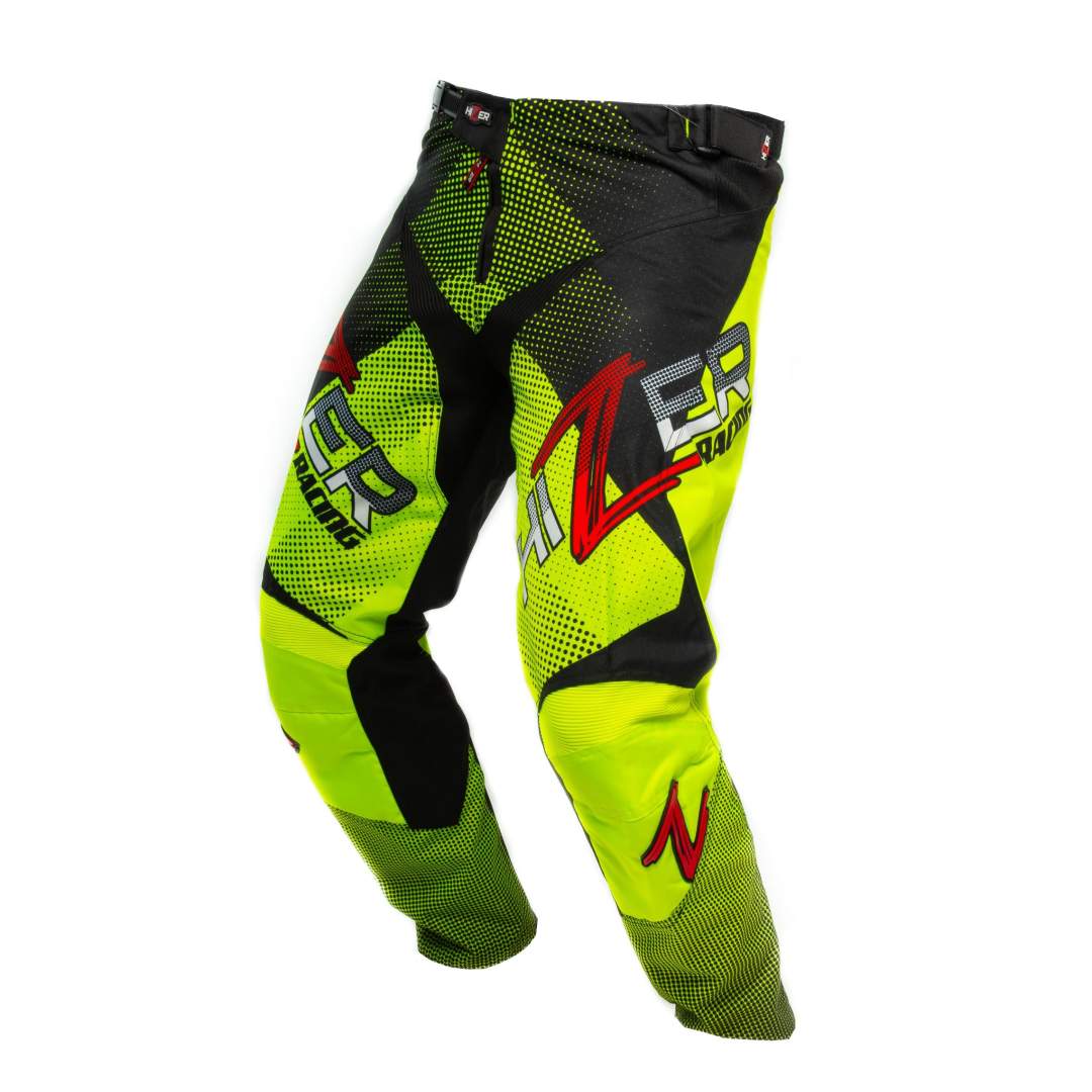 Штаны для мотокросса HIZER / Neon-Green/White (XL)
