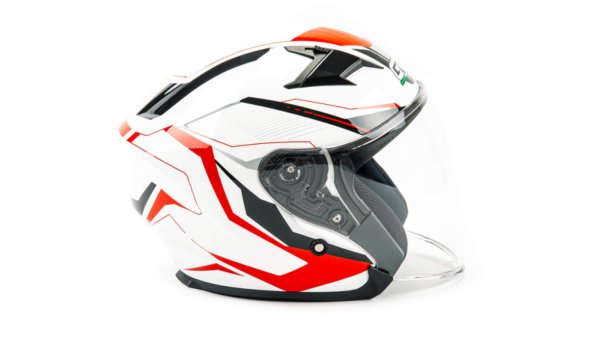 Шлем мото открытый GTX 278 #3 (L) WHITE/RED BLACK (2 визора)