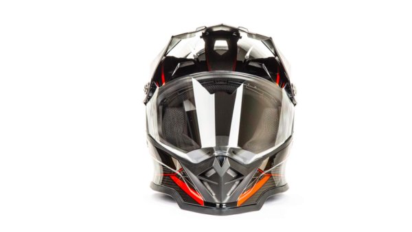 Шлем мото мотард HIZER B6197-1 #5 (S) black/red