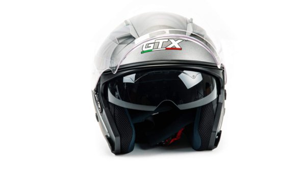 Шлем мото открытый GTX 278 #1 (L) Metal Titanium (2 визора)